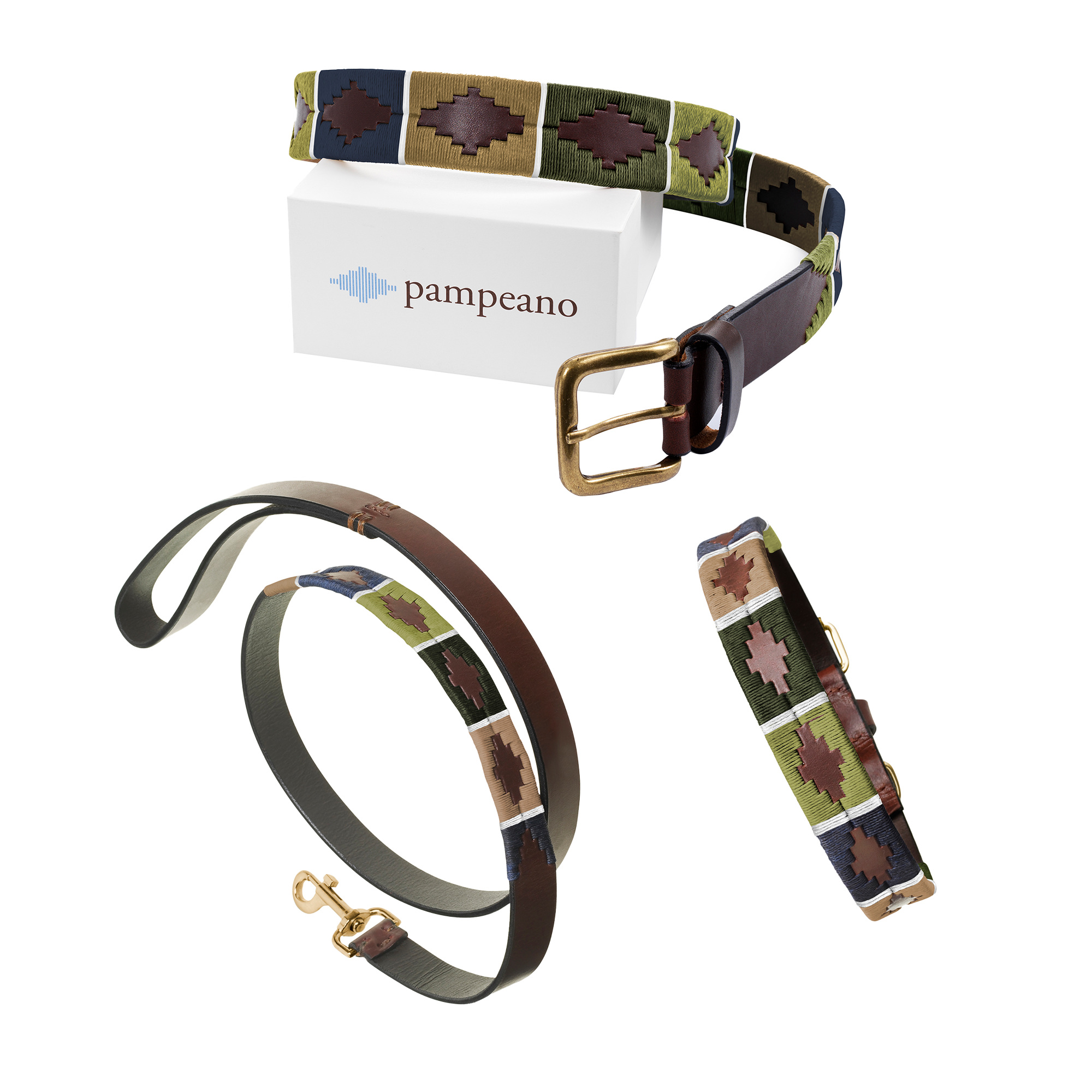 Choice of Any Leather pampeano Belt Dog Collar and Lead Gift Packag pampeano UK