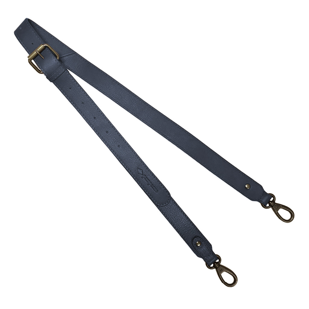 Navy Leather Skinny Strap