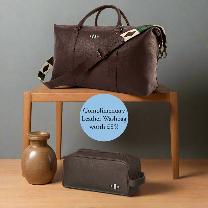 Choice of any Full Priced Caballero Leather Travel Bag with a Complimentary Leather Washbag