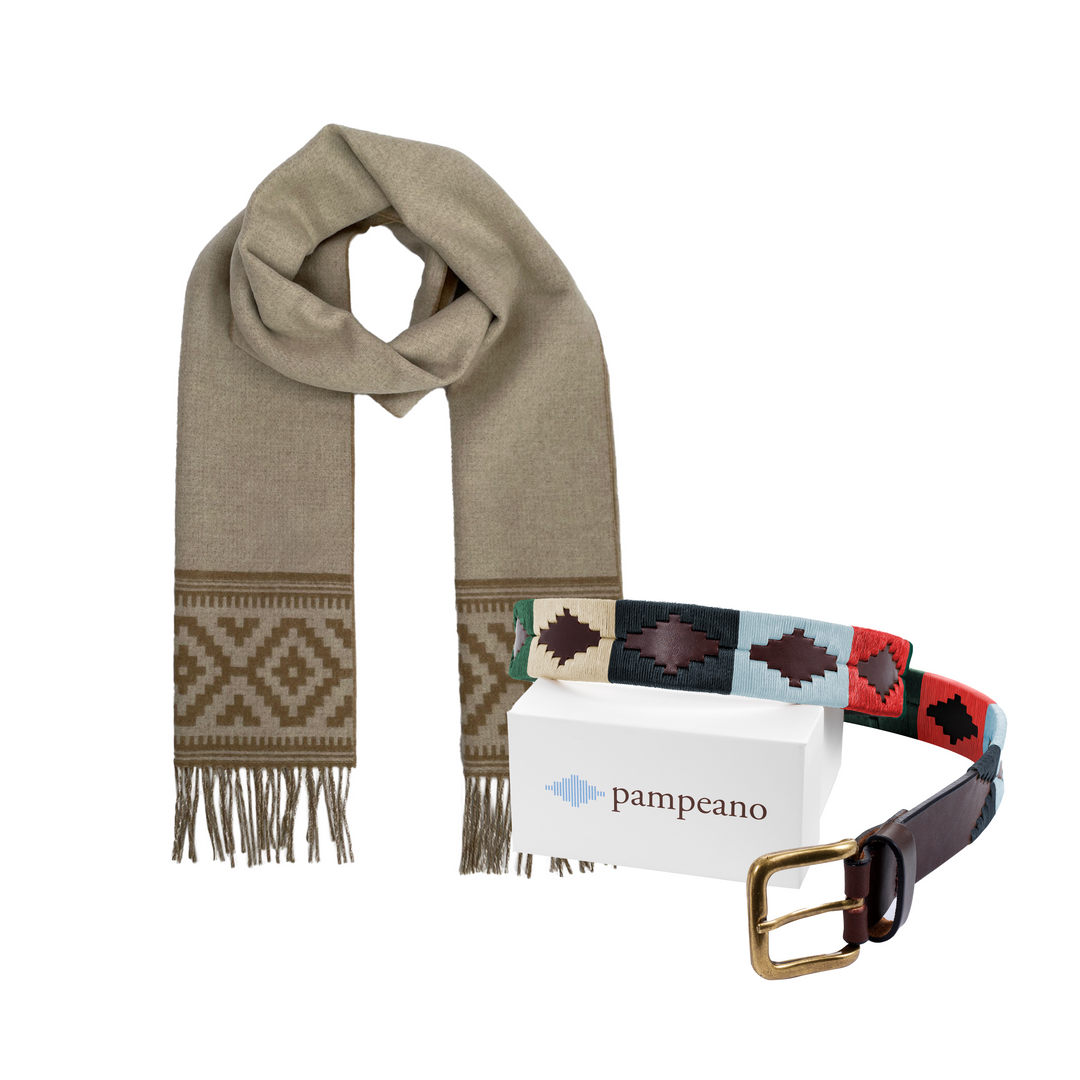 Choice of Any Leather pampeano Belt and Wool Scarf - Gift Package