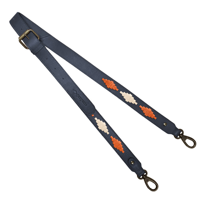 Navy Leather Skinny Strap