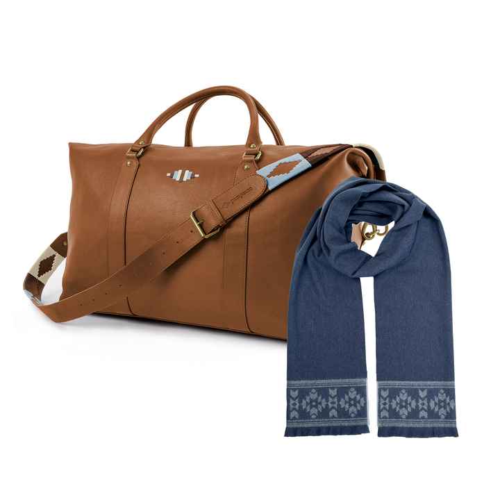 Caballero Travel Bag with Complimentary Sueno Scarf - Tan Leather