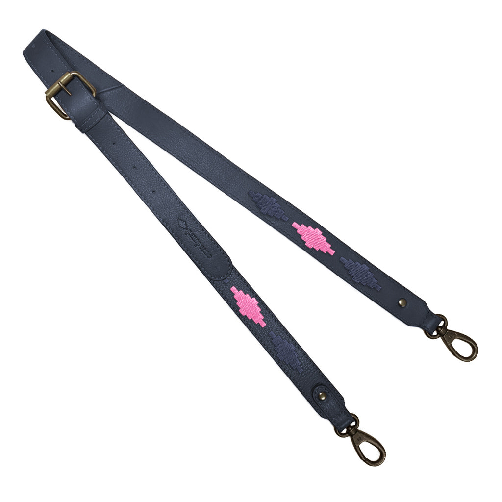 Navy Leather Skinny Strap