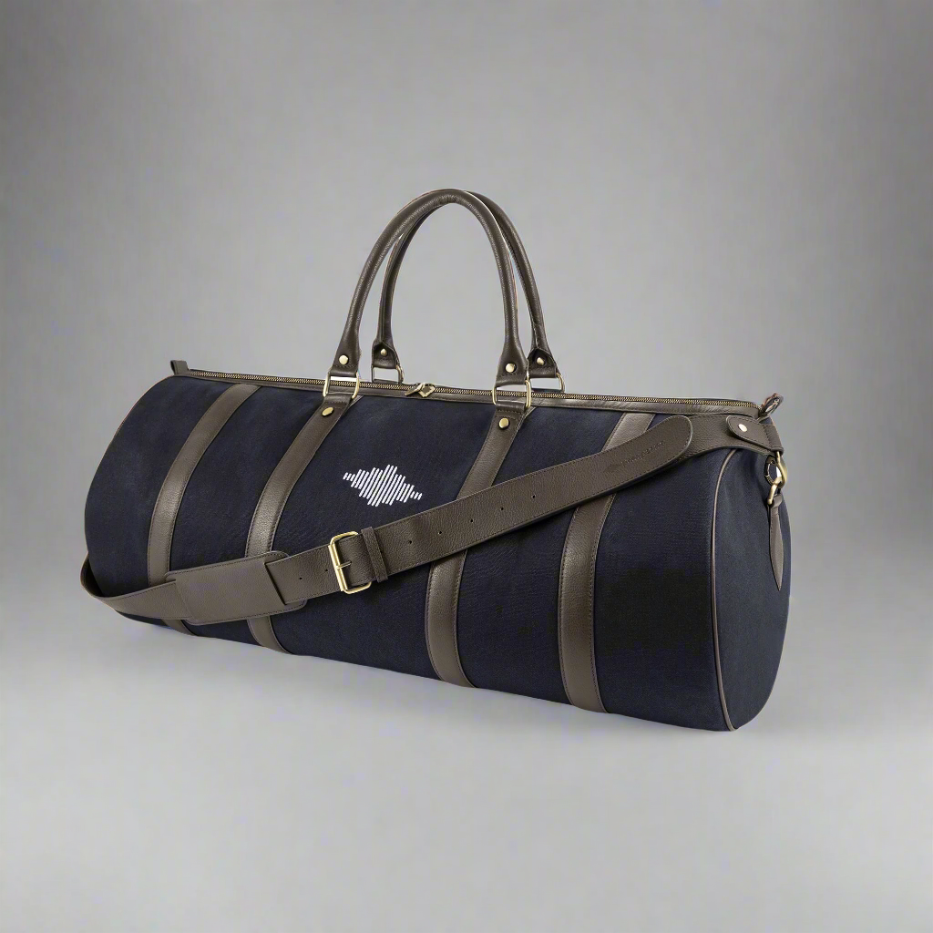 Equipo Bag - Brown Leather and Ocean Canvas