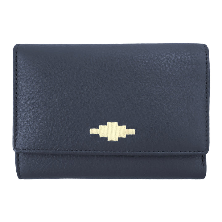 'Chica' Tri-fold Purse - Navy Leather