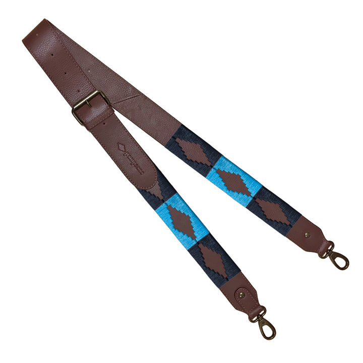 Standard Width Brown Leather Strap with Navy and Blue Stitching