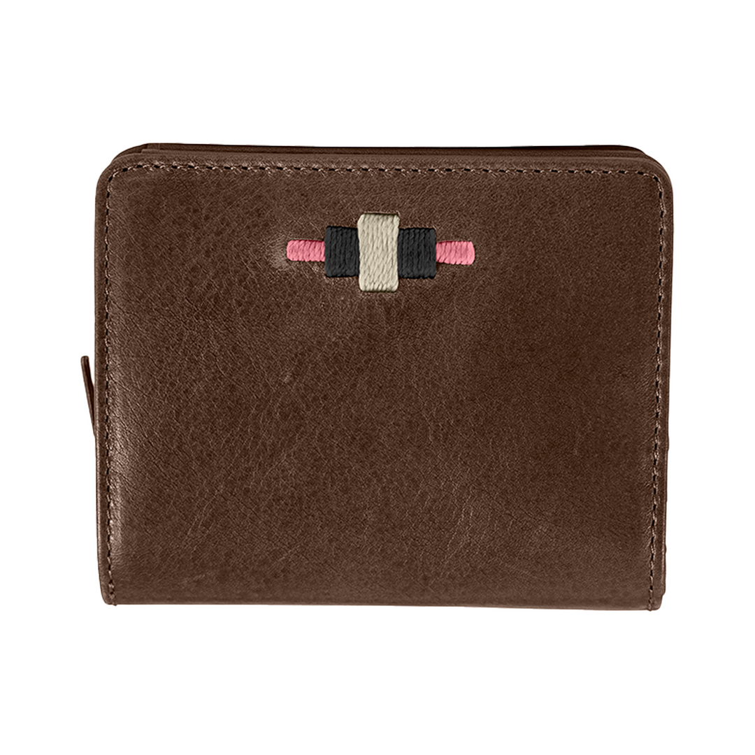 Nena Zipped Purse - Brown Leather