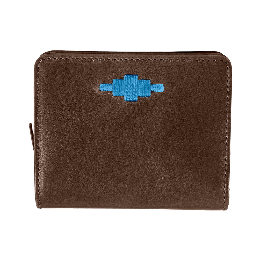 'Nena' Zipped Purse - Brown Leather