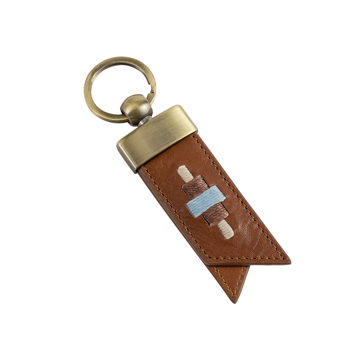 Juntos Origami Keyring - Tan Leather