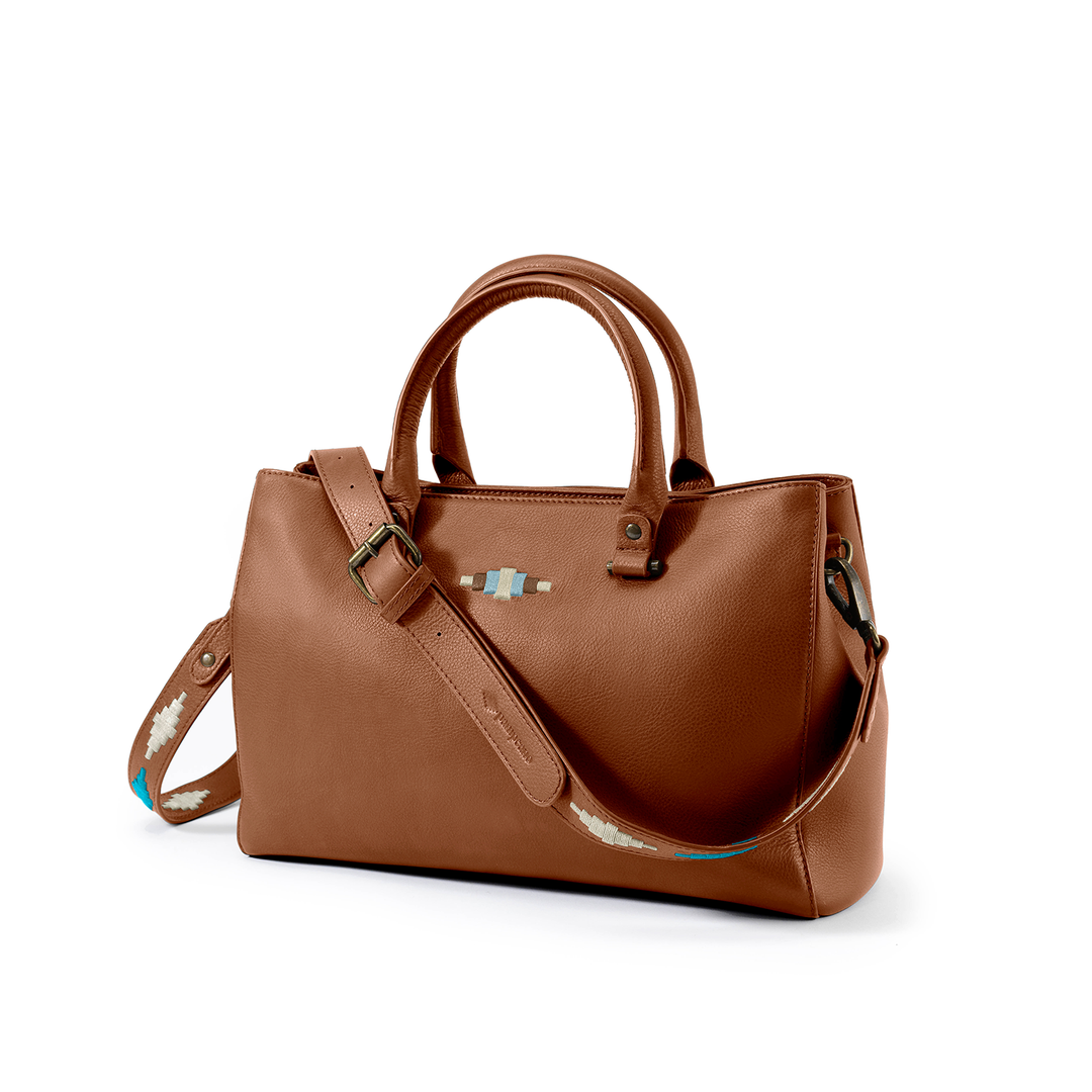 'Diversa' Satchel Bag - Tan Leather