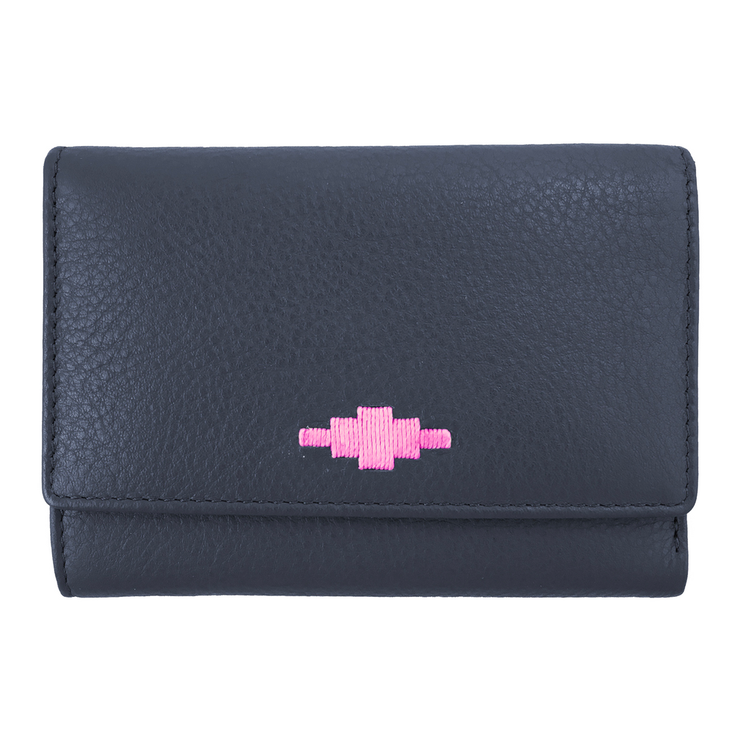 'Chica' Tri-fold Purse - Navy Leather