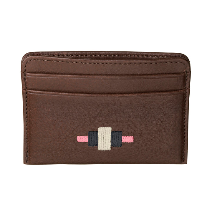 'Rombo' Card Slip - Brown Leather