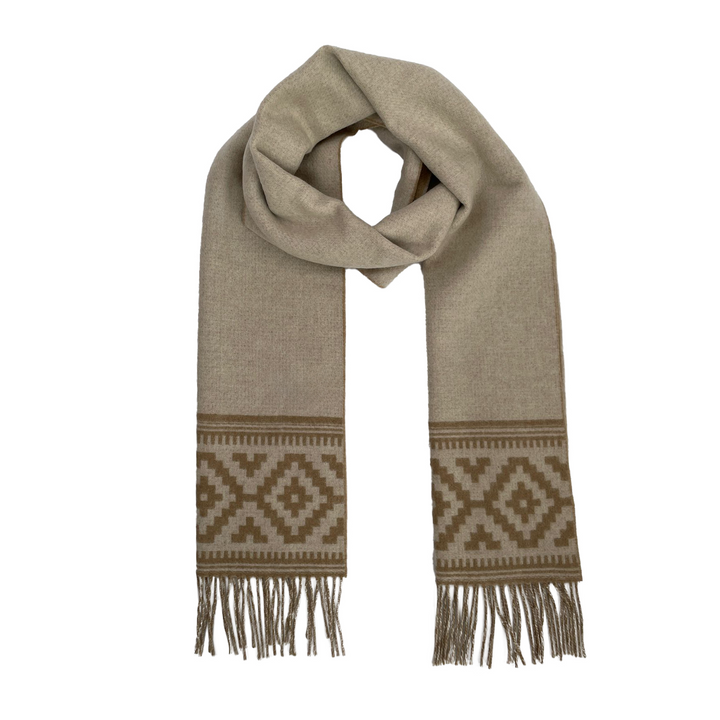 Azteca Wool Scarf - Cream