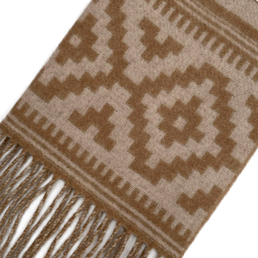 Azteca Wool Scarf - Cream