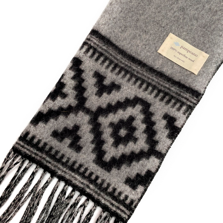 Azteca Wool Scarf - Grey