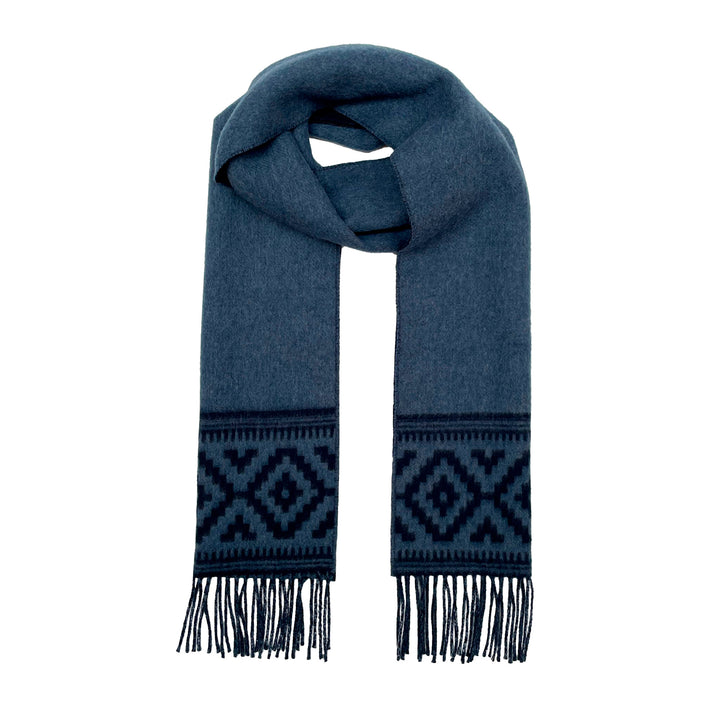 Azteca Wool Scarf - Navy