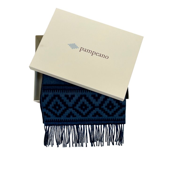 Azteca Wool Scarf - Navy