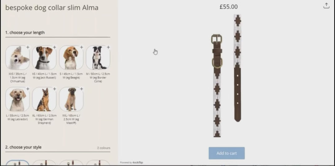 bespoke dog collar Slim Alma