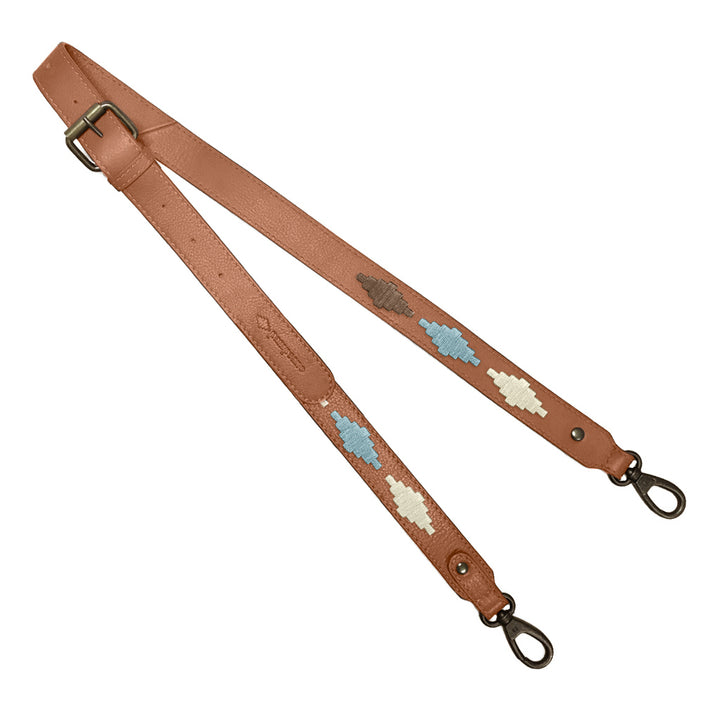 Tan Leather Skinny Strap with Light Brown and Cream Leather Strap