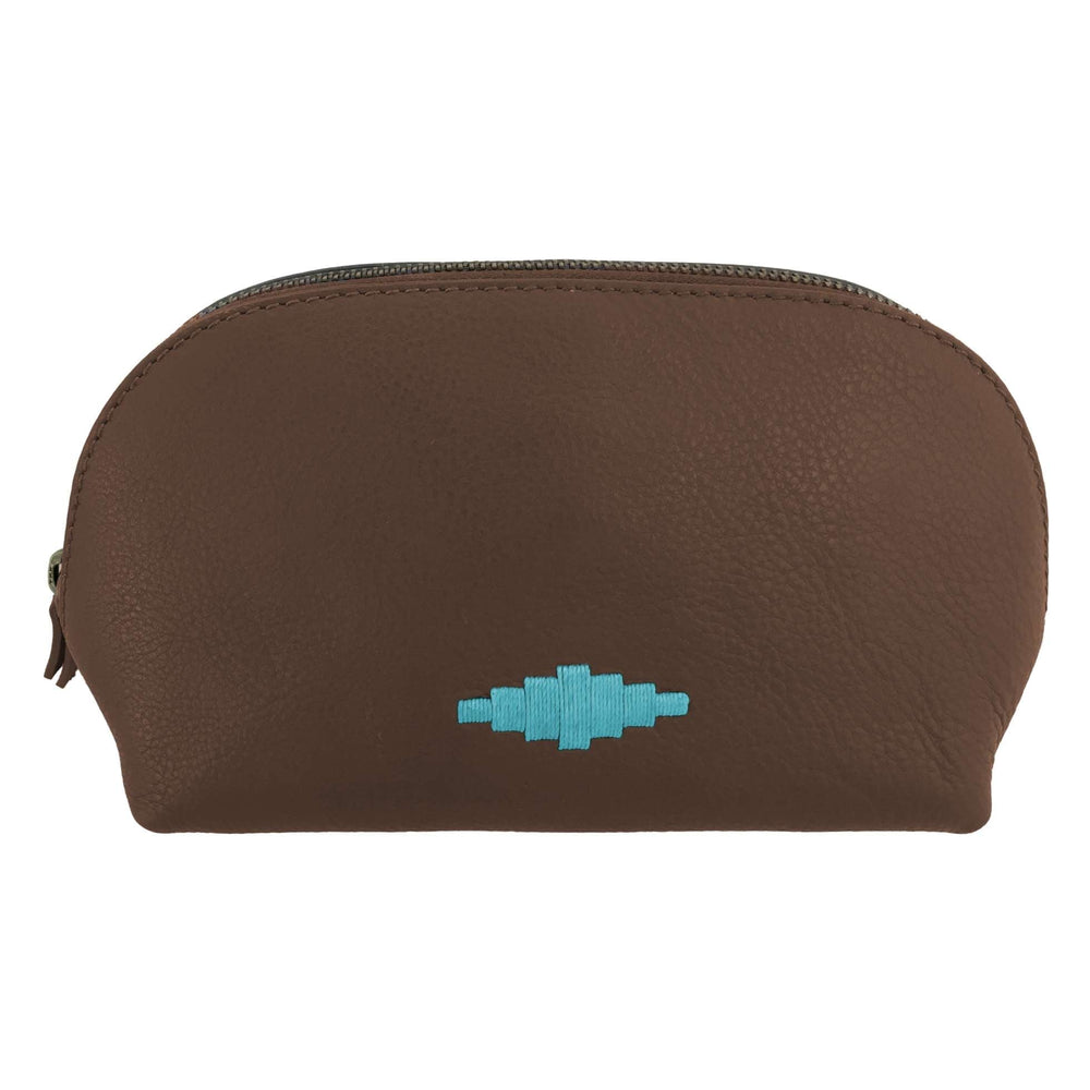 'Brillo' Cosmetic Bag - Brown Leather - Pampeano UK